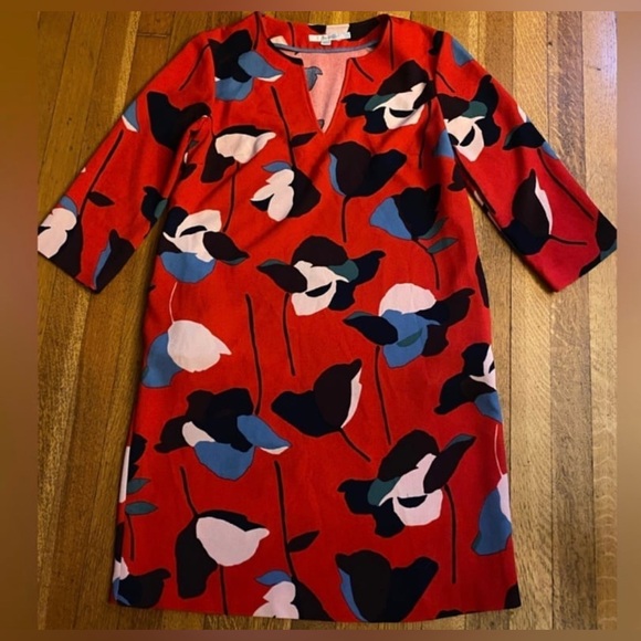 Boden Easy Notch Red Floral Dress with pockets - Picture 1 of 8
